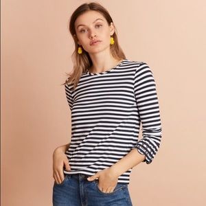 NWT BROOKS BROTHERS STRIPE EMB SLV (M)